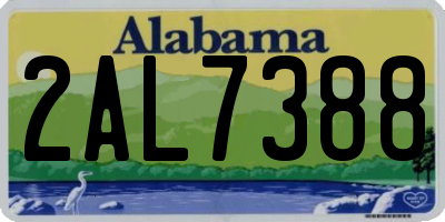 AL license plate 2AL7388