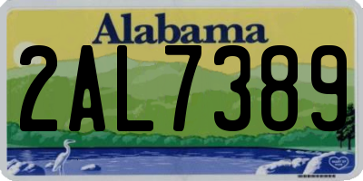 AL license plate 2AL7389