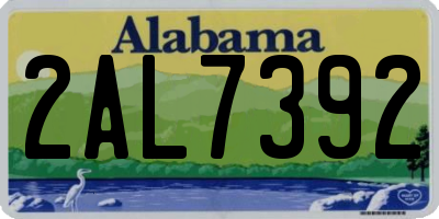 AL license plate 2AL7392