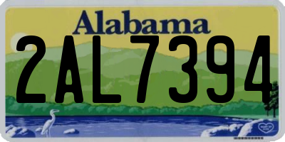AL license plate 2AL7394