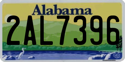 AL license plate 2AL7396