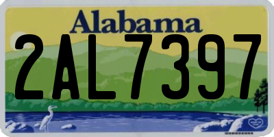AL license plate 2AL7397