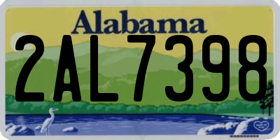 AL license plate 2AL7398