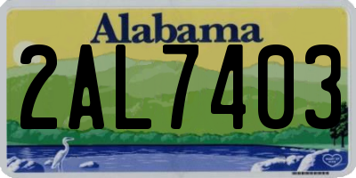 AL license plate 2AL7403