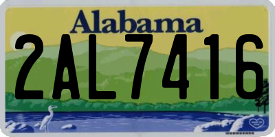 AL license plate 2AL7416