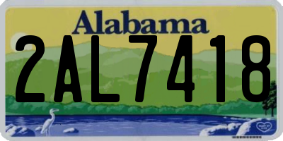 AL license plate 2AL7418