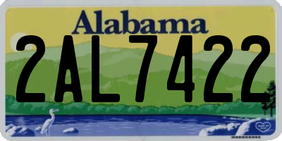 AL license plate 2AL7422