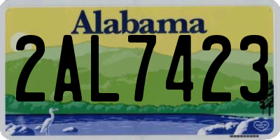 AL license plate 2AL7423