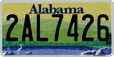 AL license plate 2AL7426
