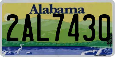 AL license plate 2AL7430