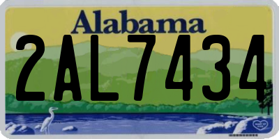 AL license plate 2AL7434