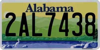 AL license plate 2AL7438