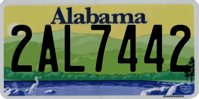 AL license plate 2AL7442