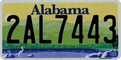 AL license plate 2AL7443