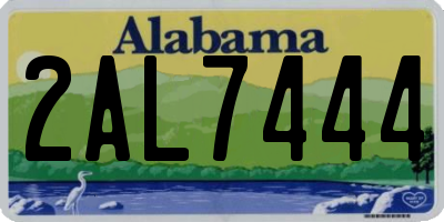 AL license plate 2AL7444