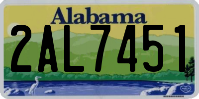 AL license plate 2AL7451