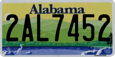 AL license plate 2AL7452