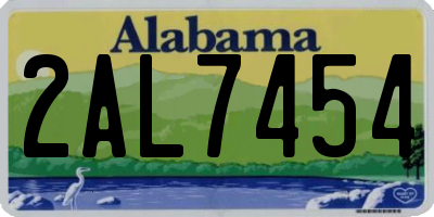AL license plate 2AL7454