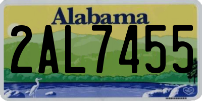 AL license plate 2AL7455