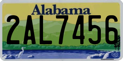 AL license plate 2AL7456