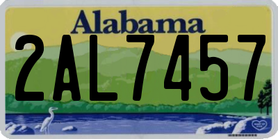 AL license plate 2AL7457