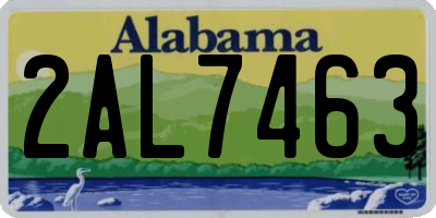AL license plate 2AL7463