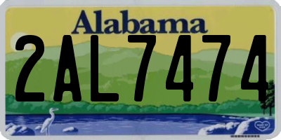 AL license plate 2AL7474