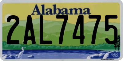 AL license plate 2AL7475