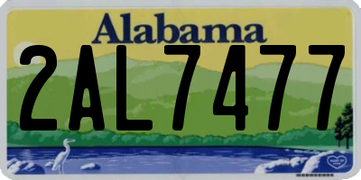 AL license plate 2AL7477