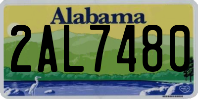 AL license plate 2AL7480