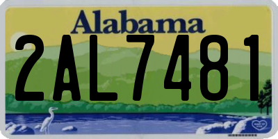 AL license plate 2AL7481