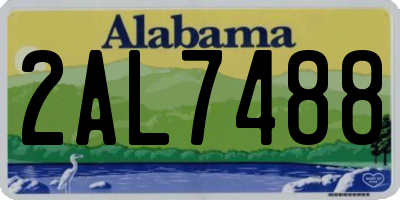 AL license plate 2AL7488