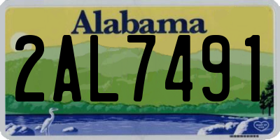 AL license plate 2AL7491