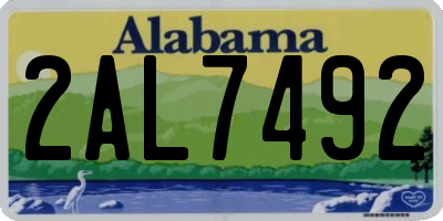 AL license plate 2AL7492