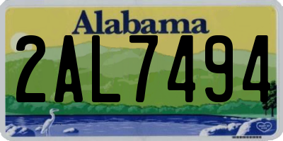 AL license plate 2AL7494
