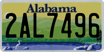 AL license plate 2AL7496