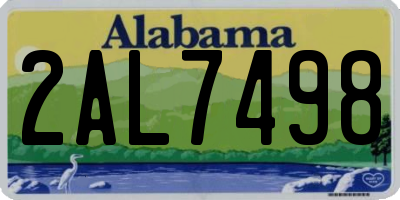 AL license plate 2AL7498