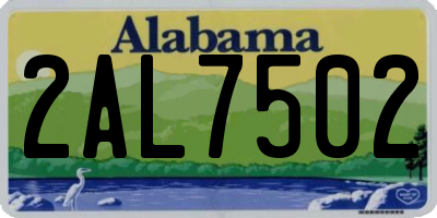 AL license plate 2AL7502