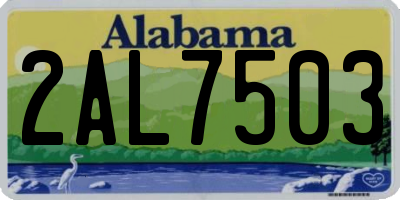 AL license plate 2AL7503
