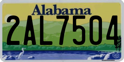 AL license plate 2AL7504