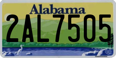 AL license plate 2AL7505