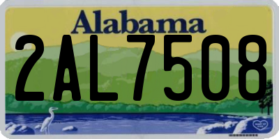 AL license plate 2AL7508