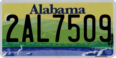 AL license plate 2AL7509
