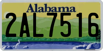AL license plate 2AL7516