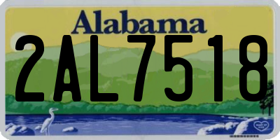 AL license plate 2AL7518