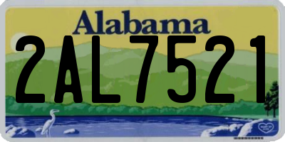 AL license plate 2AL7521