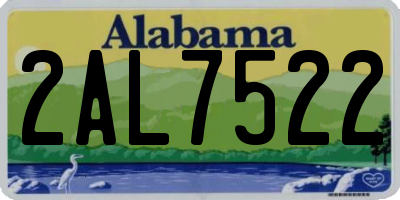 AL license plate 2AL7522