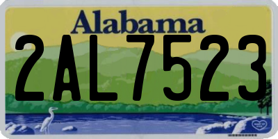 AL license plate 2AL7523