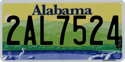 AL license plate 2AL7524