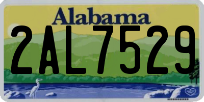 AL license plate 2AL7529